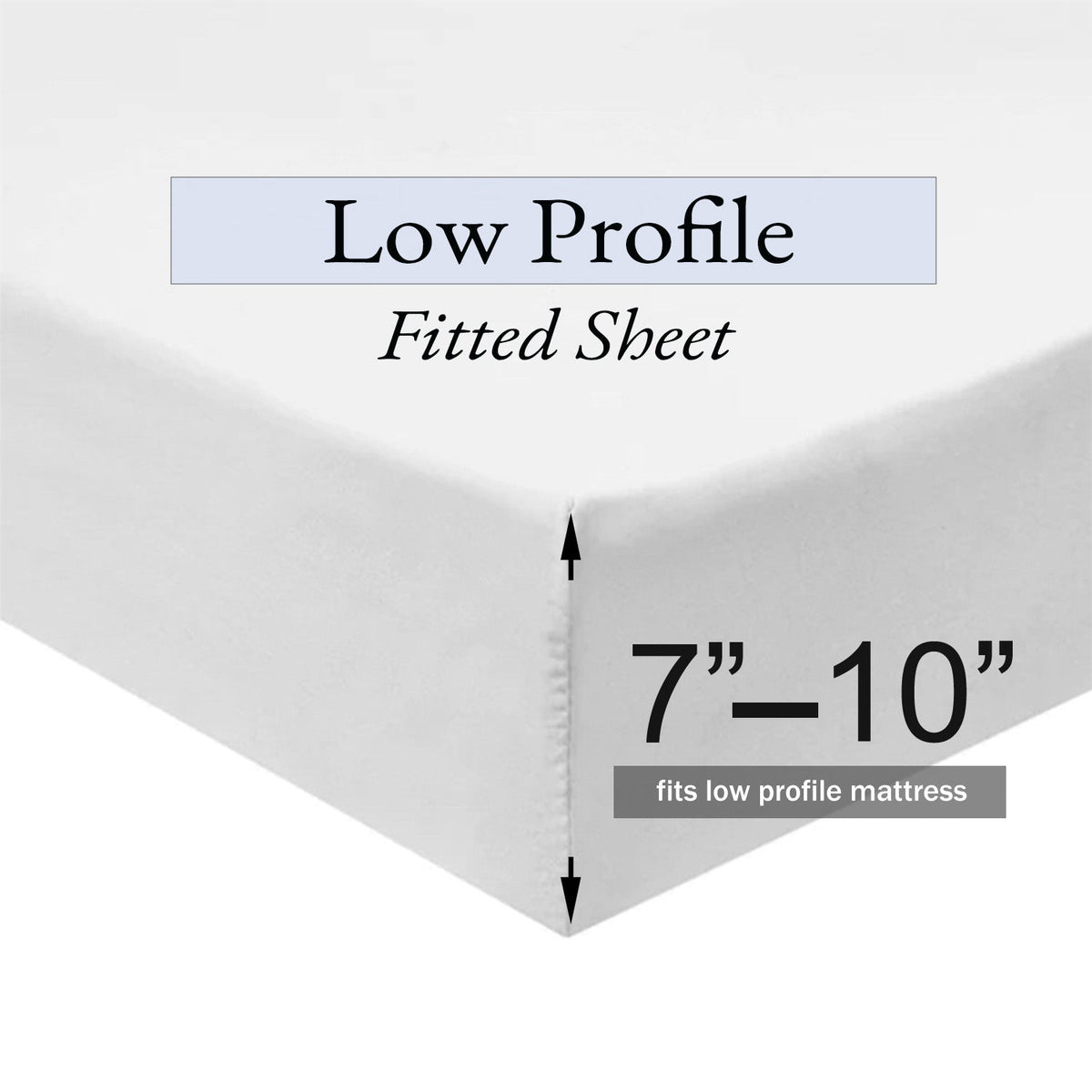 Low Profile Fitted Sheet (7-10 Inches) 100% Cotton Sateen Made in USA ...